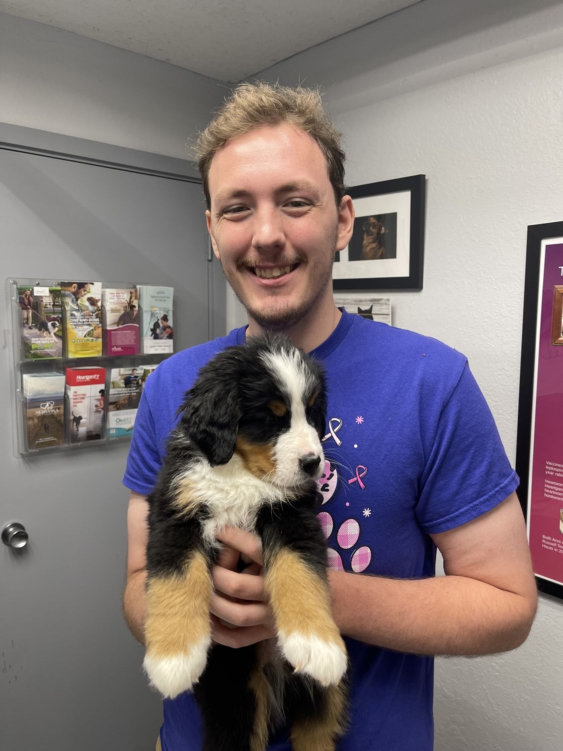 Man holding puppy